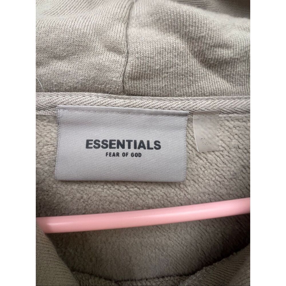 Essentials Fear Of God Big Logo Oversized Beige Hoodie Size S - Picture 6 of 7
